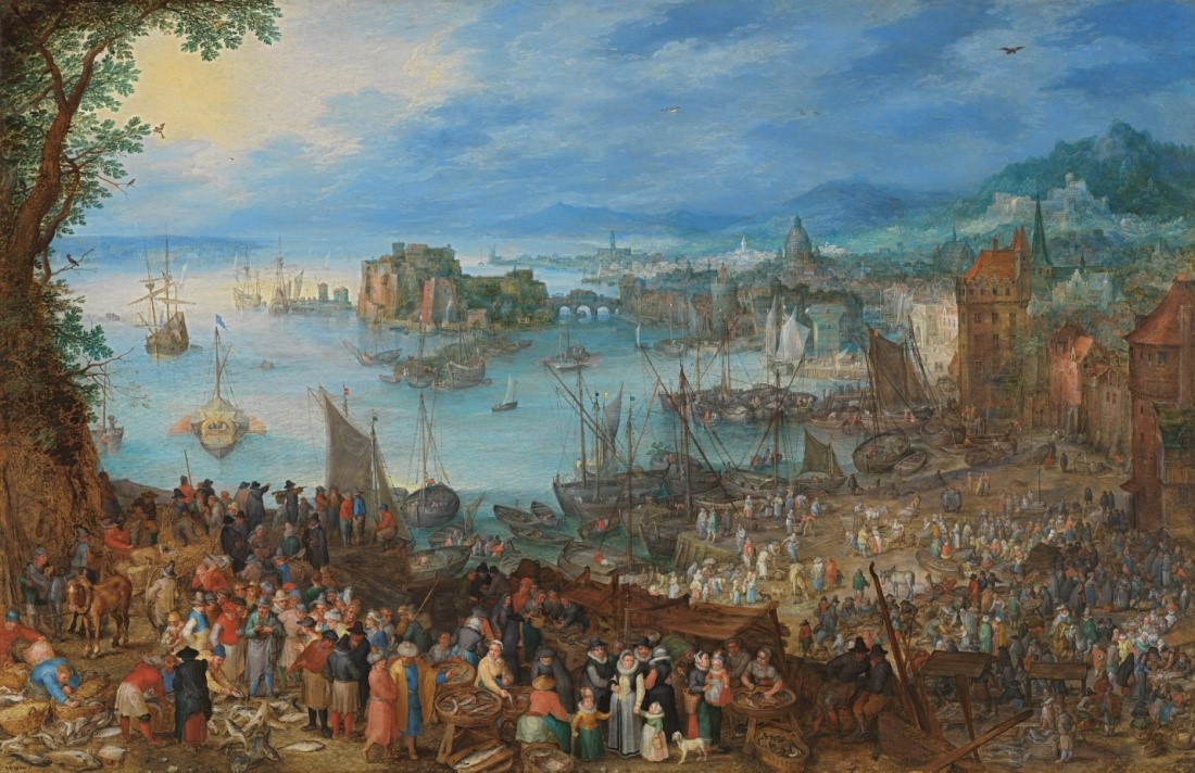 The Great Fish Market, painted by Jan Brueghel the Elder